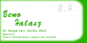 beno halasz business card
