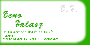 beno halasz business card